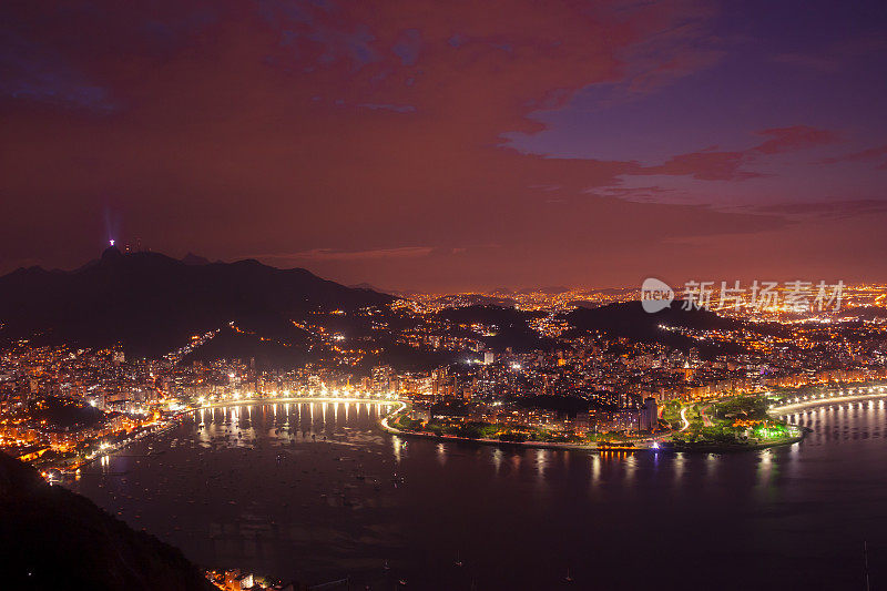 日落时分，里约热内卢里约热内卢，Botafogo Bay